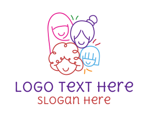 Children - Colorful Women's Day logo design