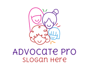 Advocate - Colorful Women's Day logo design