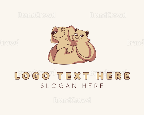 Dog Cat Pet Care Logo