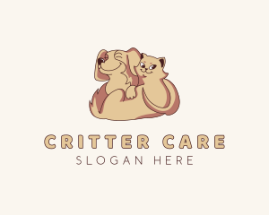 Dog Cat Pet Care logo design