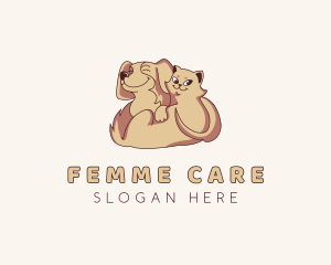 Dog Cat Pet Care logo design