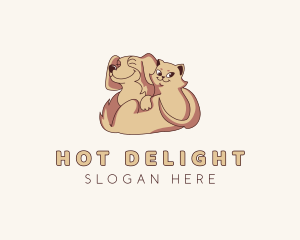 Dog Cat Pet Care logo design