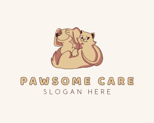 Dog Cat Pet Care logo design