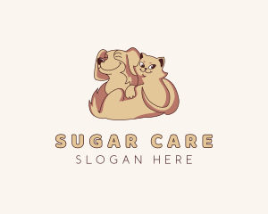 Dog Cat Pet Care logo design