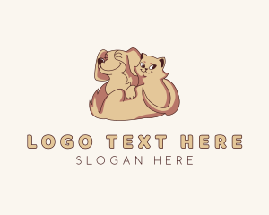 Dog Cat Pet Care logo design