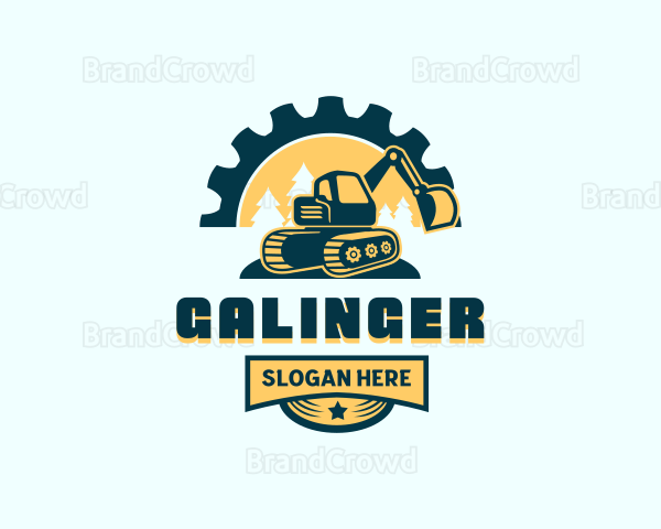 Mining Excavator Cogwheel Logo