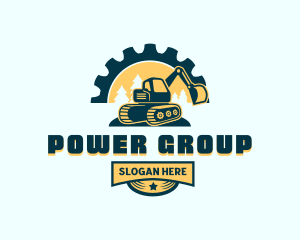 Equipment - Mining Excavator Cogwheel logo design