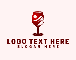 Bartender - Red Wine Liquor logo design