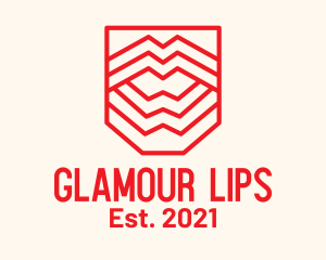 Lips Mouth Shield logo design