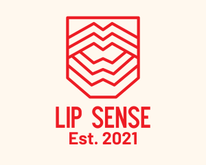 Lips Mouth Shield logo design
