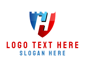 Digital App - Digital Castle Letter H logo design