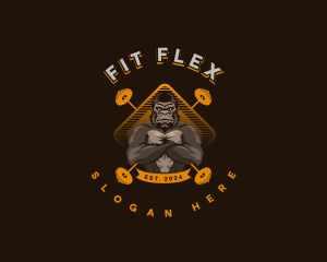 Fitness - Gorilla Gym Barbell logo design