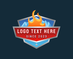 Cooling - Fire Ice Heating logo design
