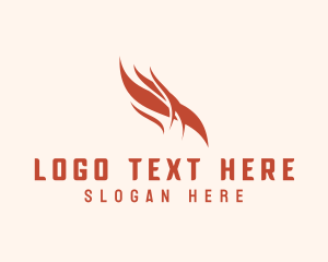 Heat - Fire Wave Heating logo design