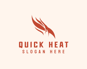 Fire Wave Heating logo design