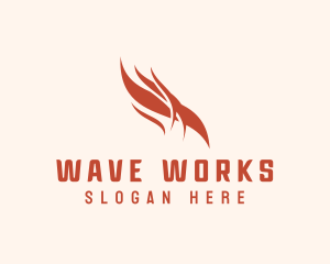 Fire Wave Heating logo design