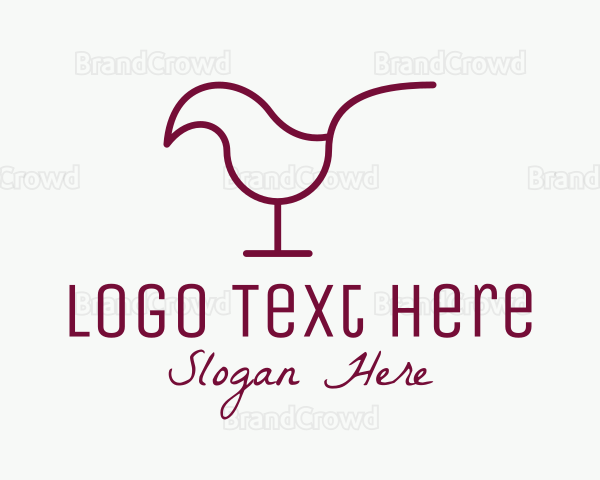 Minimalist Red Wine Chick Logo