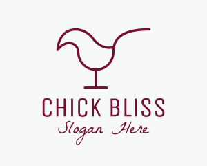 Chick - Minimalist Red Wine Chick logo design