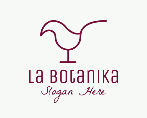 Ladies Drink - Minimalist Red Wine Chick logo design
