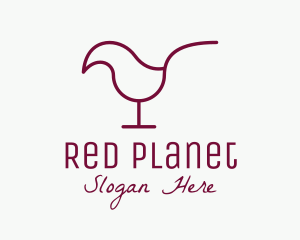 Minimalist Red Wine Chick logo design