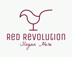 Minimalist Red Wine Chick logo design