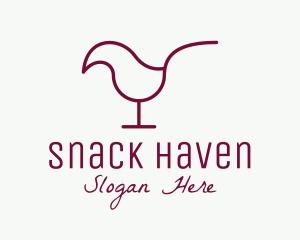 Minimalist Red Wine Chick logo design