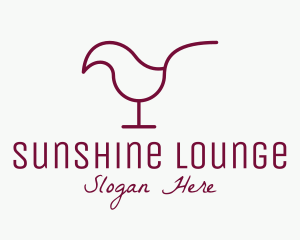 Minimalist Red Wine Chick logo design