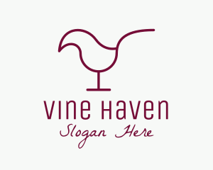 Minimalist Red Wine Chick logo design