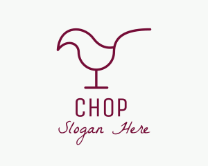 Bird - Minimalist Red Wine Chick logo design