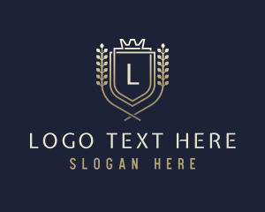 Legal Advice - Wreath Crown Shield Academy logo design