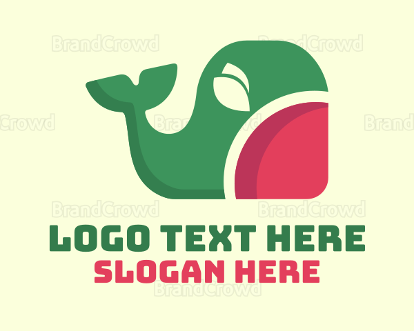 Seafood Whale Watermelon Logo