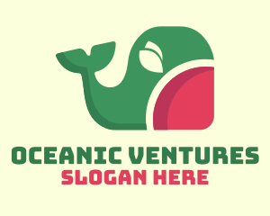 Seafood Whale Watermelon  logo design