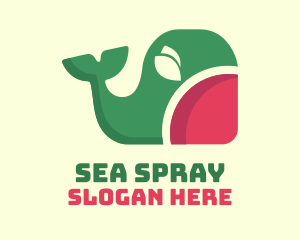 Seafood Whale Watermelon  logo design