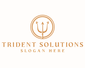 Trident - Gold Trident Badge logo design