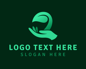 Therapy - Natural Hand Leaf logo design