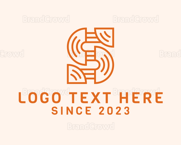 Orange Tribal Letter S Logo