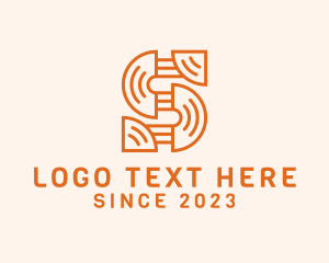 Tribal - Orange Tribal Letter S logo design