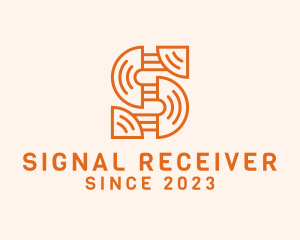 Orange Tribal Letter S logo design