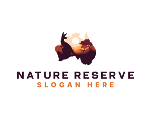Reserve - Australia Kangaroo Savanna logo design
