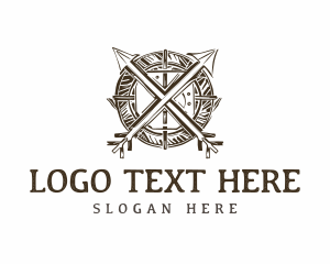 Vintage - Medieval Arrow Shield logo design