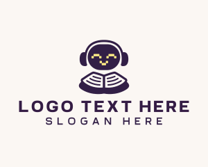 Learning - Cute Robot Learning logo design