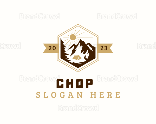 Mountain Tent Camping Logo