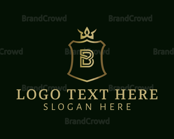 Medieval Shield Crown Logo