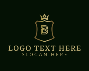 Letter B - Medieval Shield Crown logo design