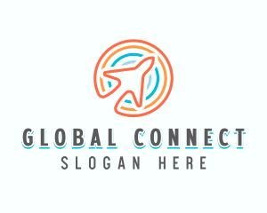 Globe - Plane Globe Travel logo design