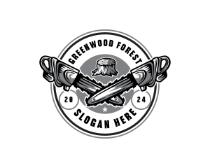 Forestry - Chainsaw Tree Forestry logo design