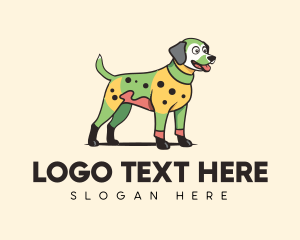 Colorful Costume Spotted Dog logo design