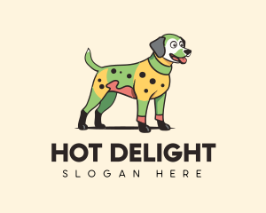 Colorful Costume Spotted Dog logo design