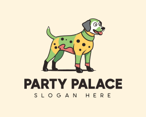 Colorful Costume Spotted Dog logo design