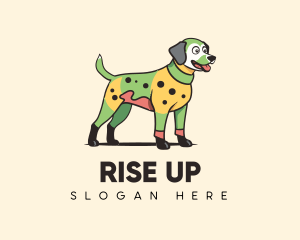 Colorful Costume Spotted Dog logo design